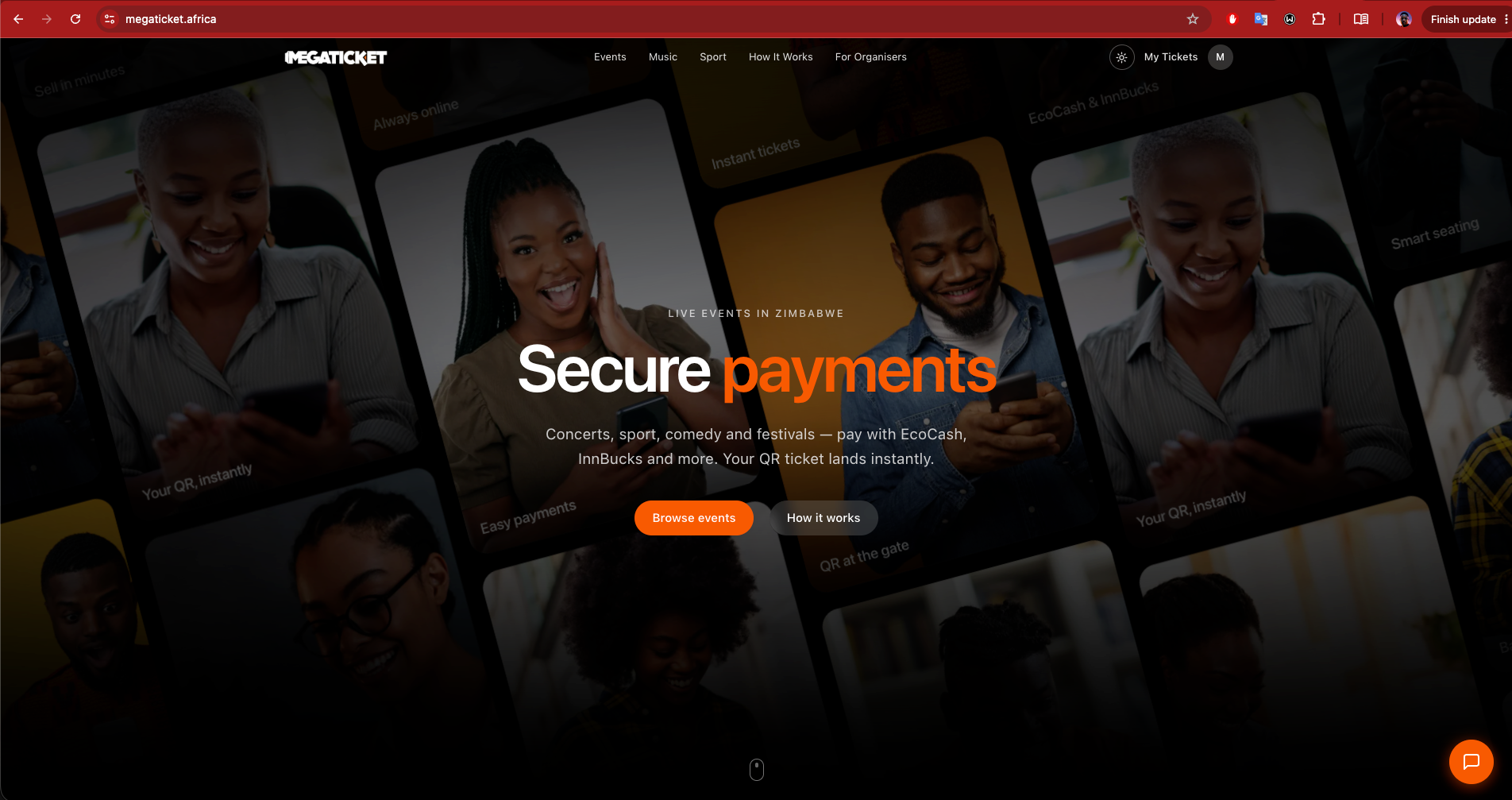 MegaTicket Event Ticketing Platform screenshot